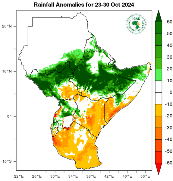 Rainfall forecast (anomalies)