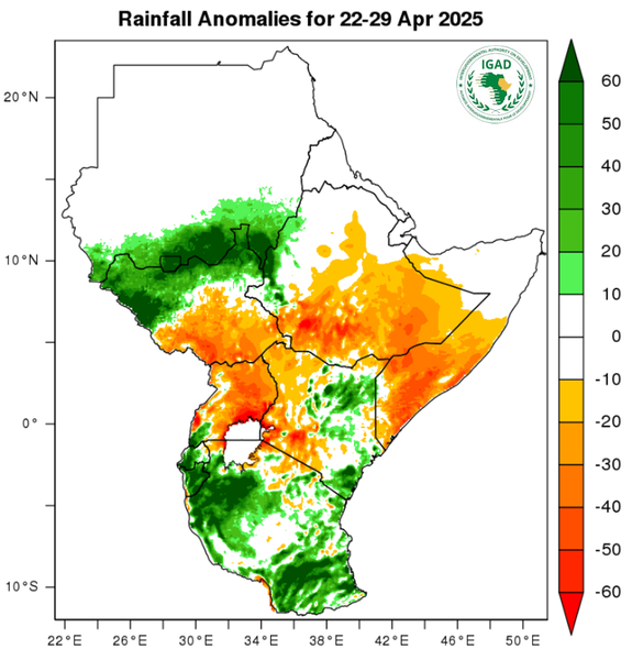 Rainfall forecast (anomalies)