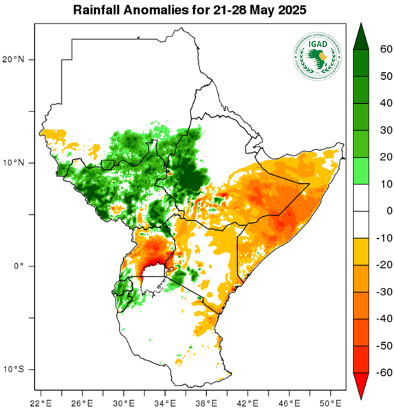 Rainfall forecast (anomalies)