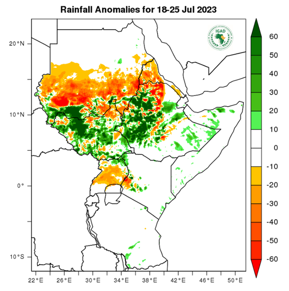Rainfall forecast (anomalies)