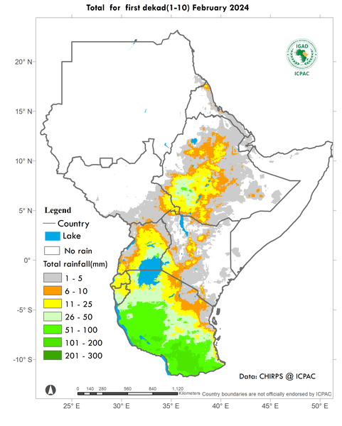 Recent rainfall totals