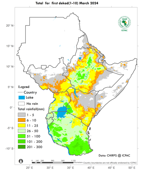 Recent rainfall totals