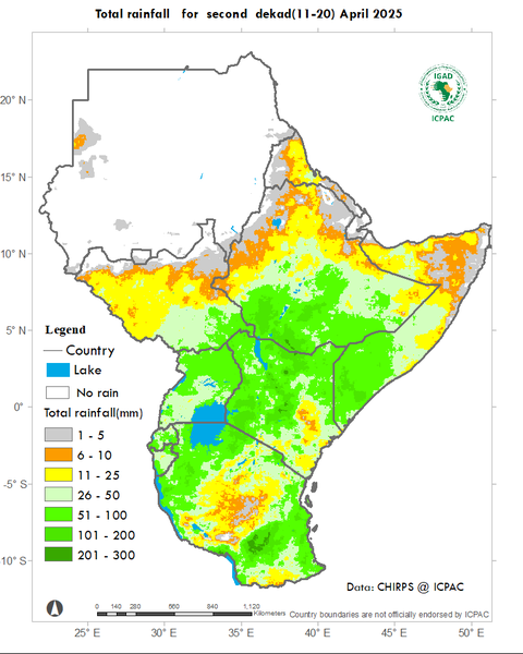Recent rainfall totals
