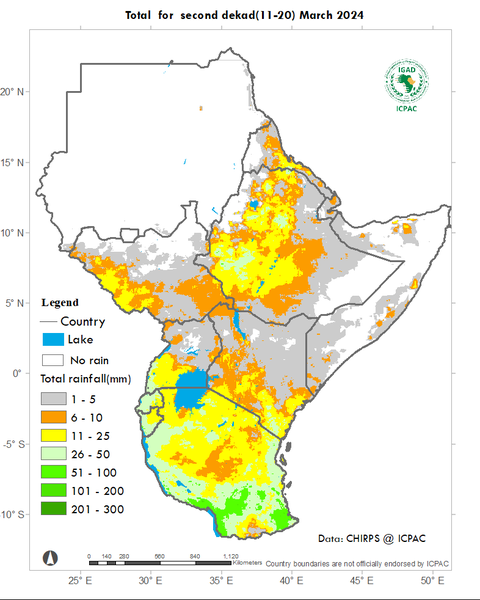 Recent rainfall totals