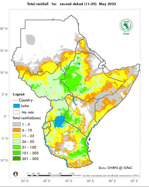 Recent rainfall totals
