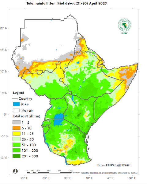 Recent rainfall totals