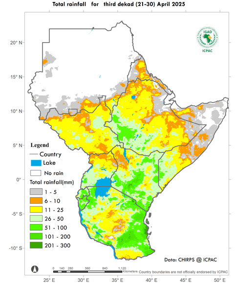 Recent rainfall totals