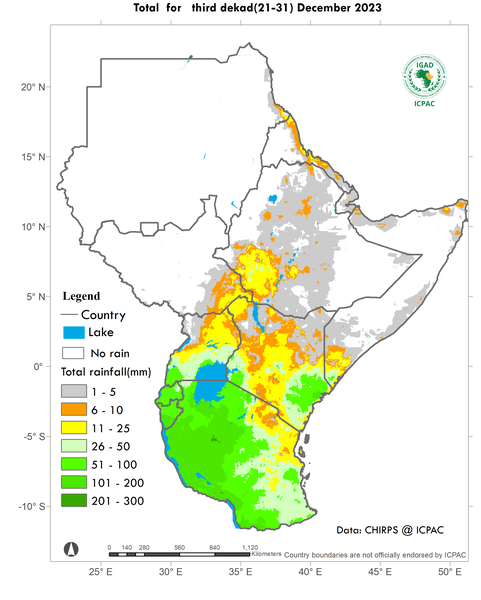 Recent rainfall totals