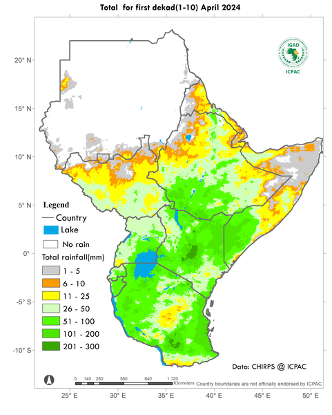 Recent rainfall totals