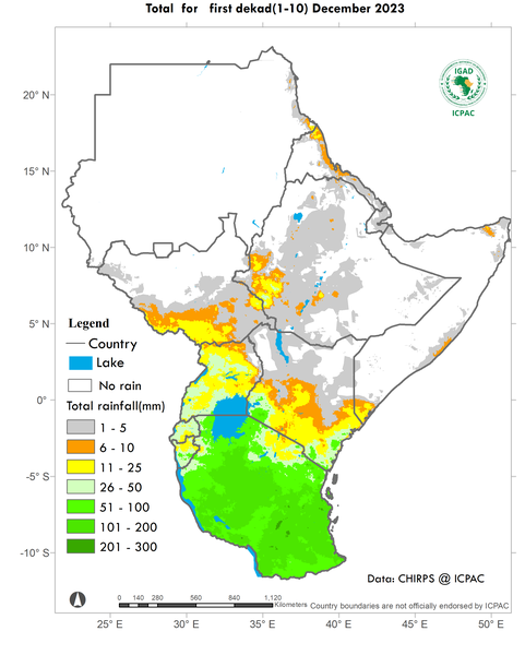 Recent rainfall totals