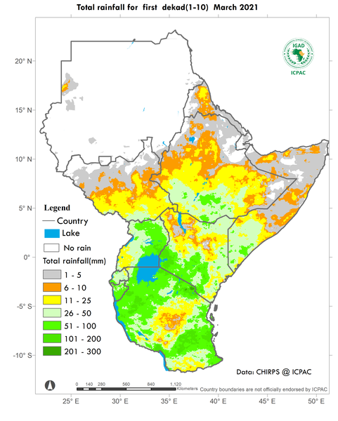 Recent rainfall totals