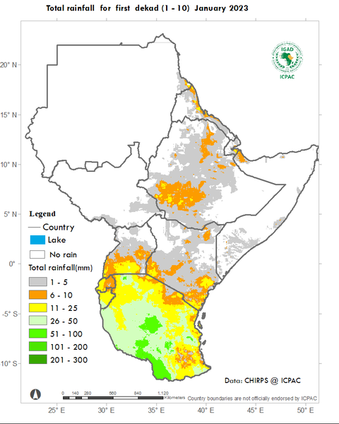 Recent rainfall totals