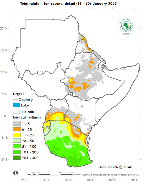 Recent rainfall totals