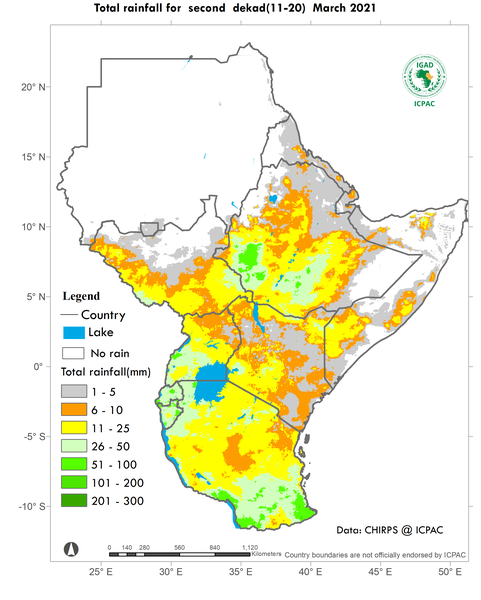 Recent rainfall totals