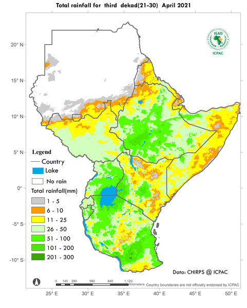 Recent rainfall totals