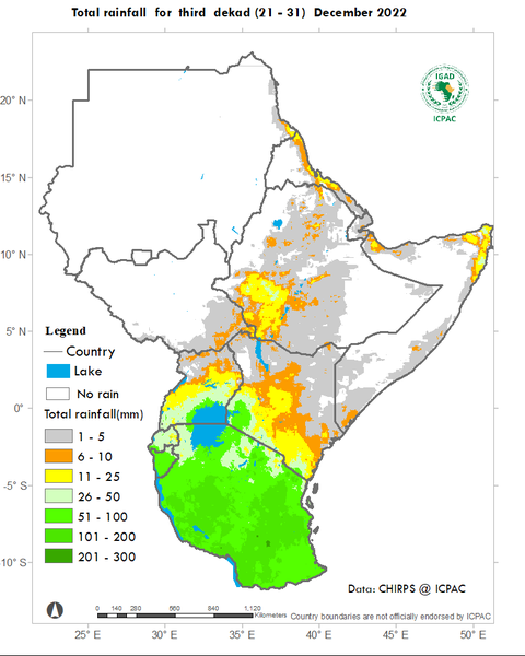 Recent rainfall totals