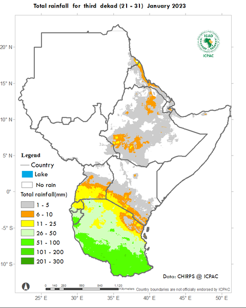 Recent rainfall totals