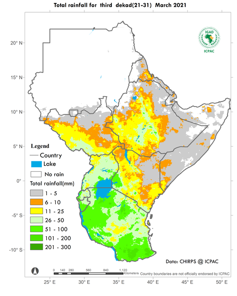 Recent rainfall totals