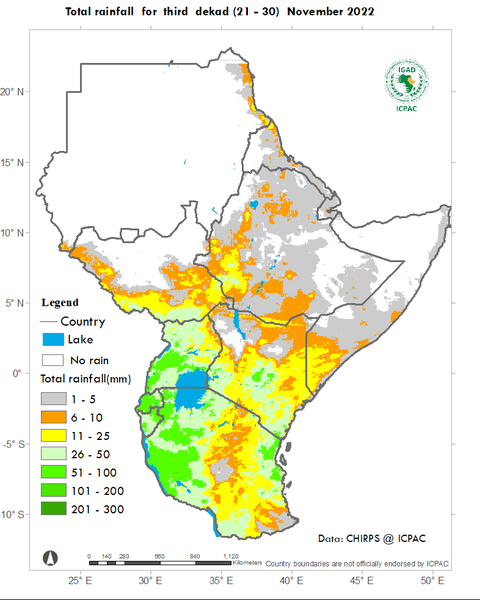 Recent rainfall totals