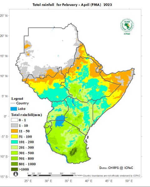 Recent rainfall totals