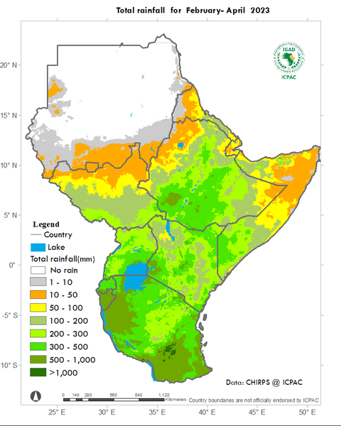 Recent rainfall totals