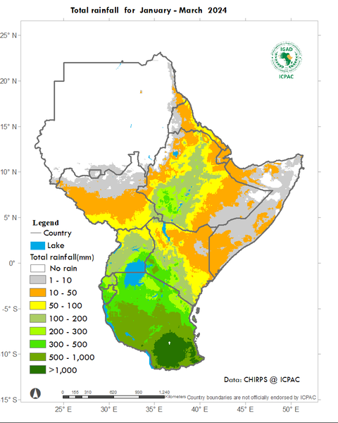 Recent rainfall totals