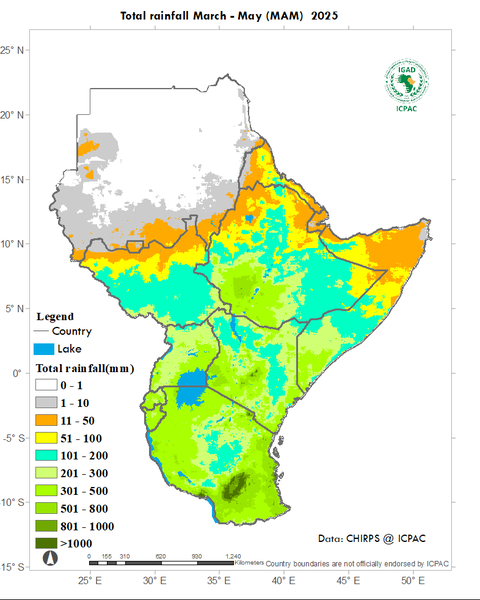 Recent rainfall totals