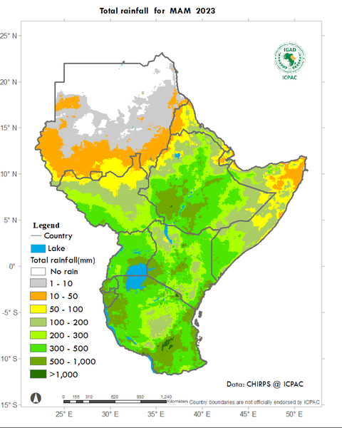 Recent rainfall totals