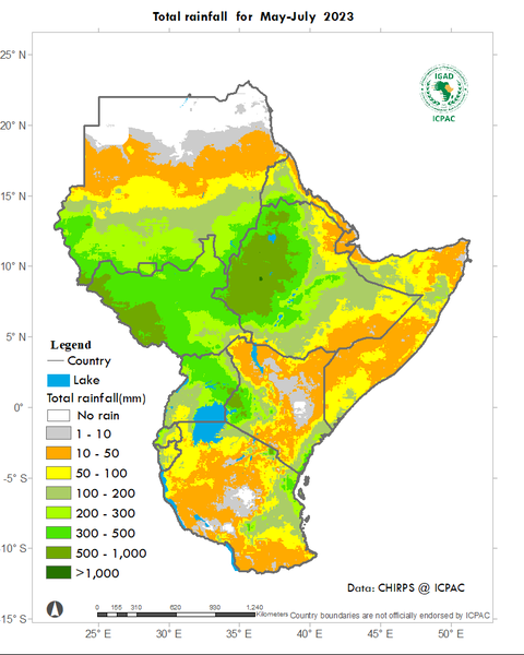 Recent rainfall totals