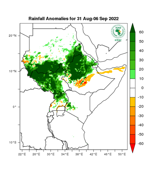 Rainfall forecast (anomalies)