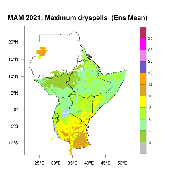 Length of dry spells