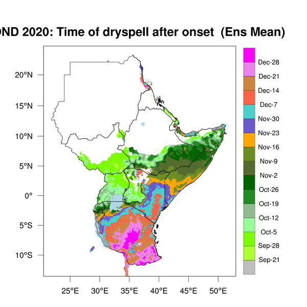 Dates of dry or wet spells