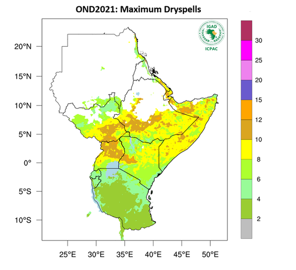 Length of dry spells