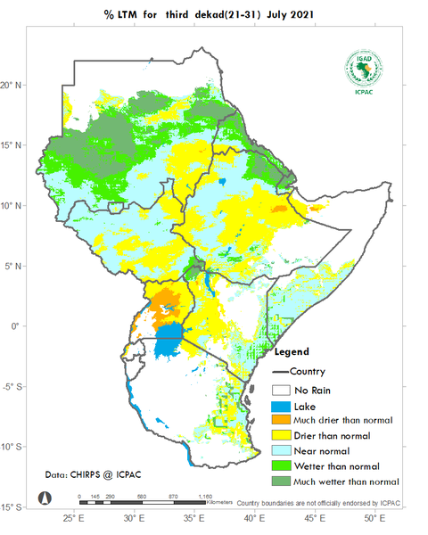 Recent rainfall anomalies