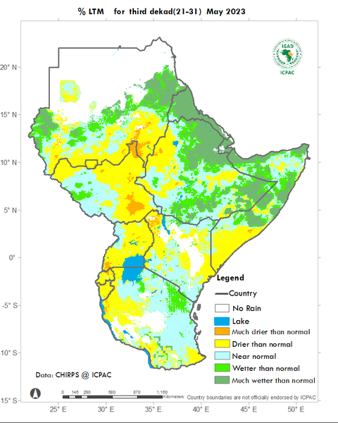 Recent rainfall anomalies