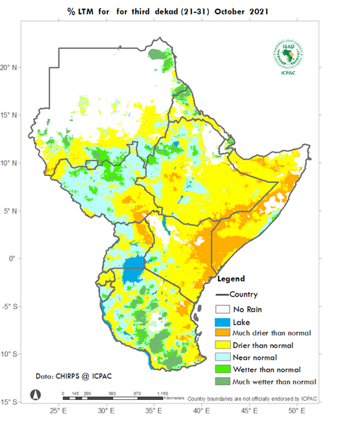 Recent rainfall anomalies