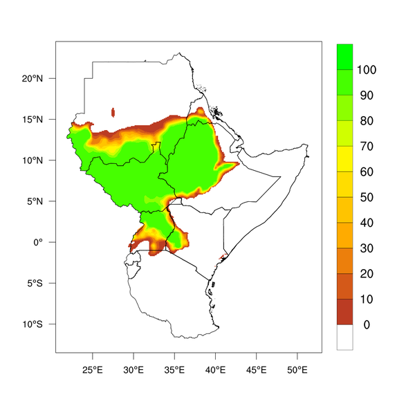 Probability of 400 mm