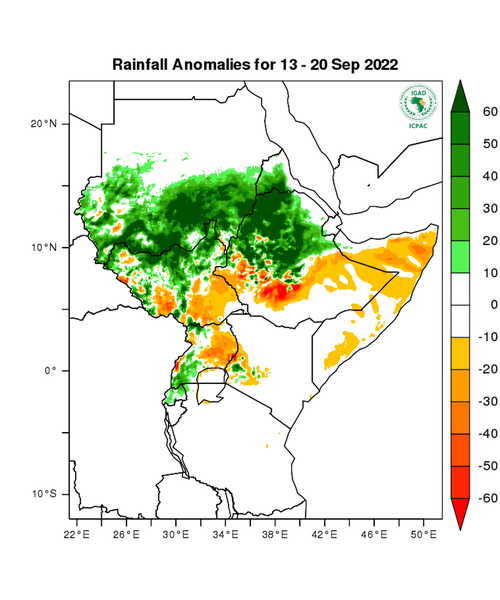 Rainfall forecast (anomalies)