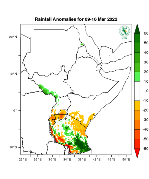 Rainfall forecast (anomalies)