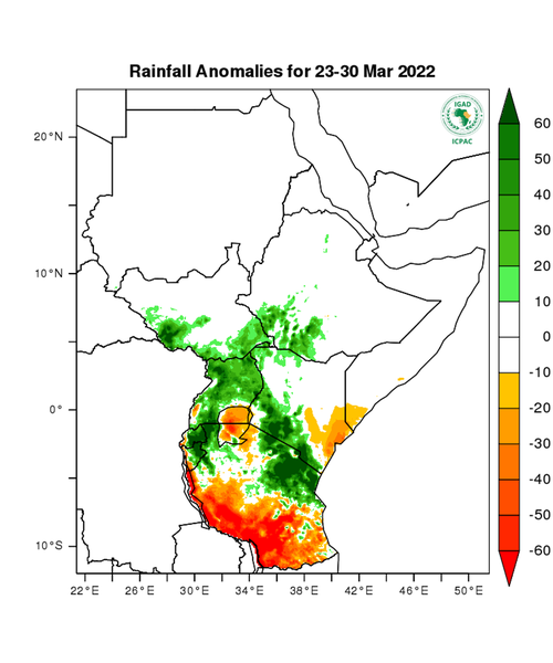 Rainfall forecast (anomalies)