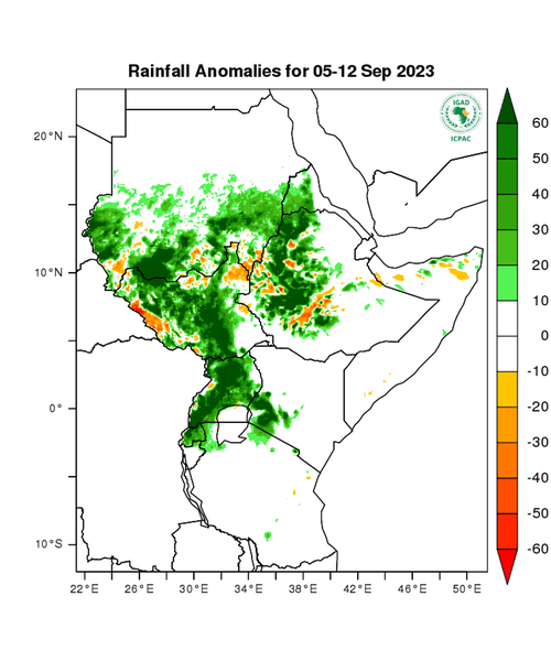 Rainfall forecast (anomalies)