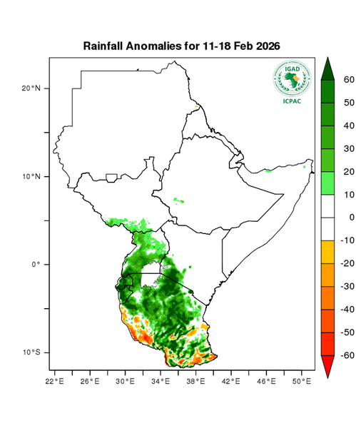 Rainfall forecast (anomalies)