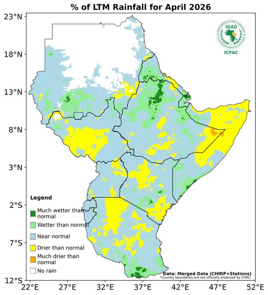 Recent rainfall anomalies