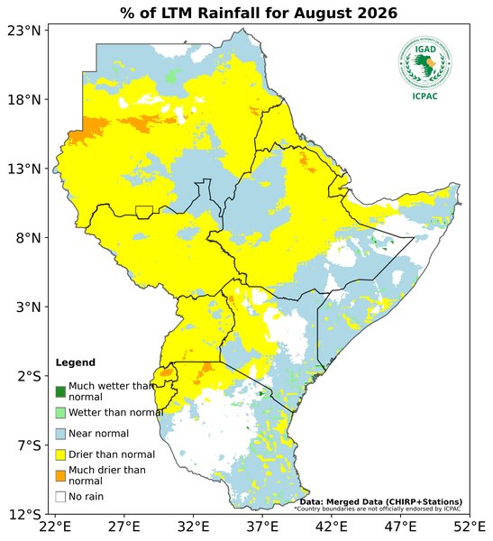 Recent rainfall anomalies
