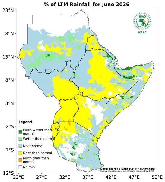 Recent rainfall anomalies
