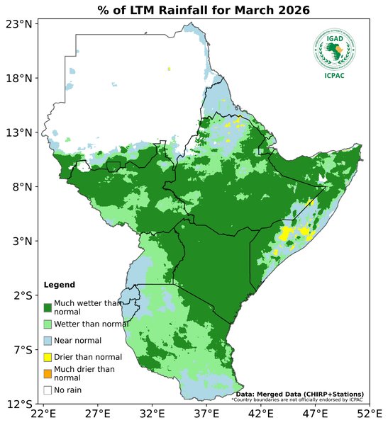 Recent rainfall anomalies