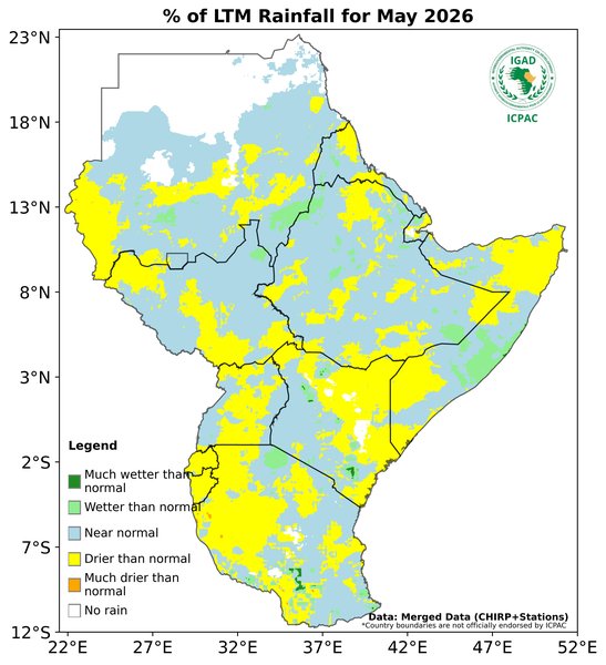 Recent rainfall anomalies