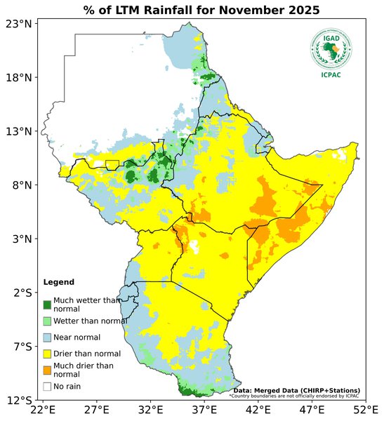 Recent rainfall anomalies