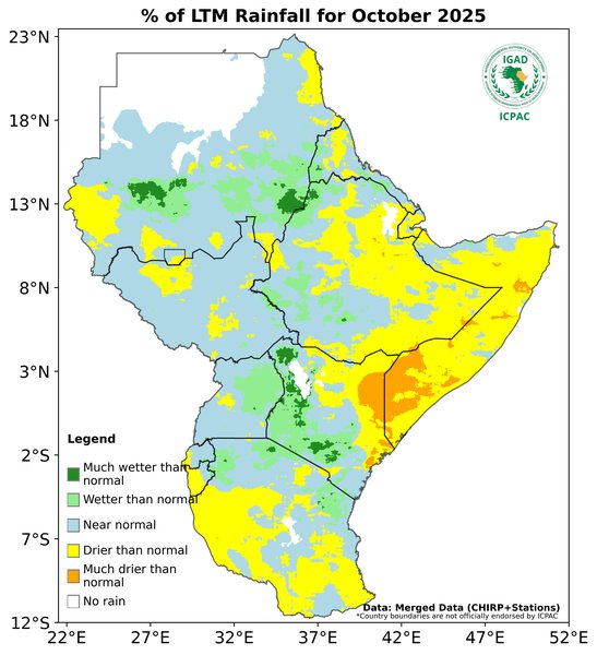 Recent rainfall anomalies