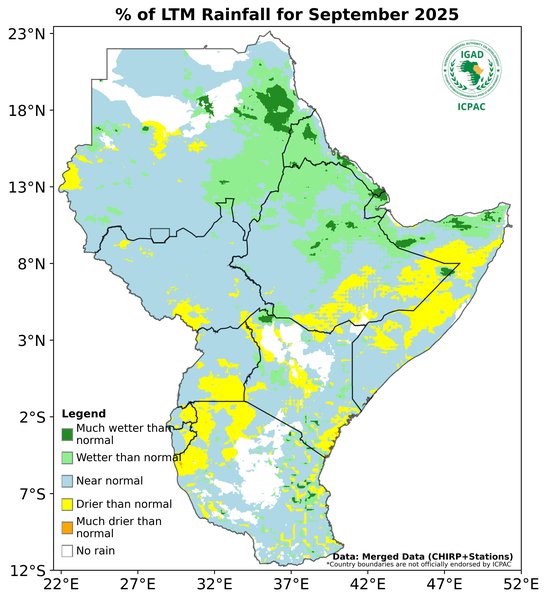 Recent rainfall anomalies
